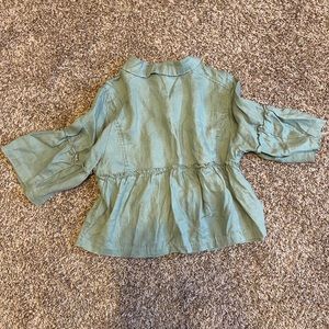 Juicy Couture green crop button down